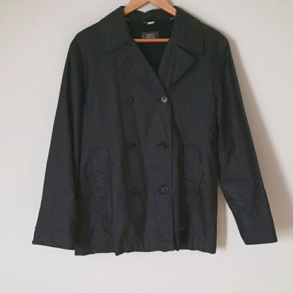 Vintage Esprit Black Peacoat Style Jacket Normcore Minimalist